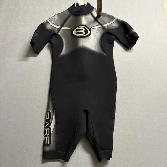 Bare Plazma Wetsuit Mens ML Black Silver 2/2mm Powerstretch Shorty Springsuit