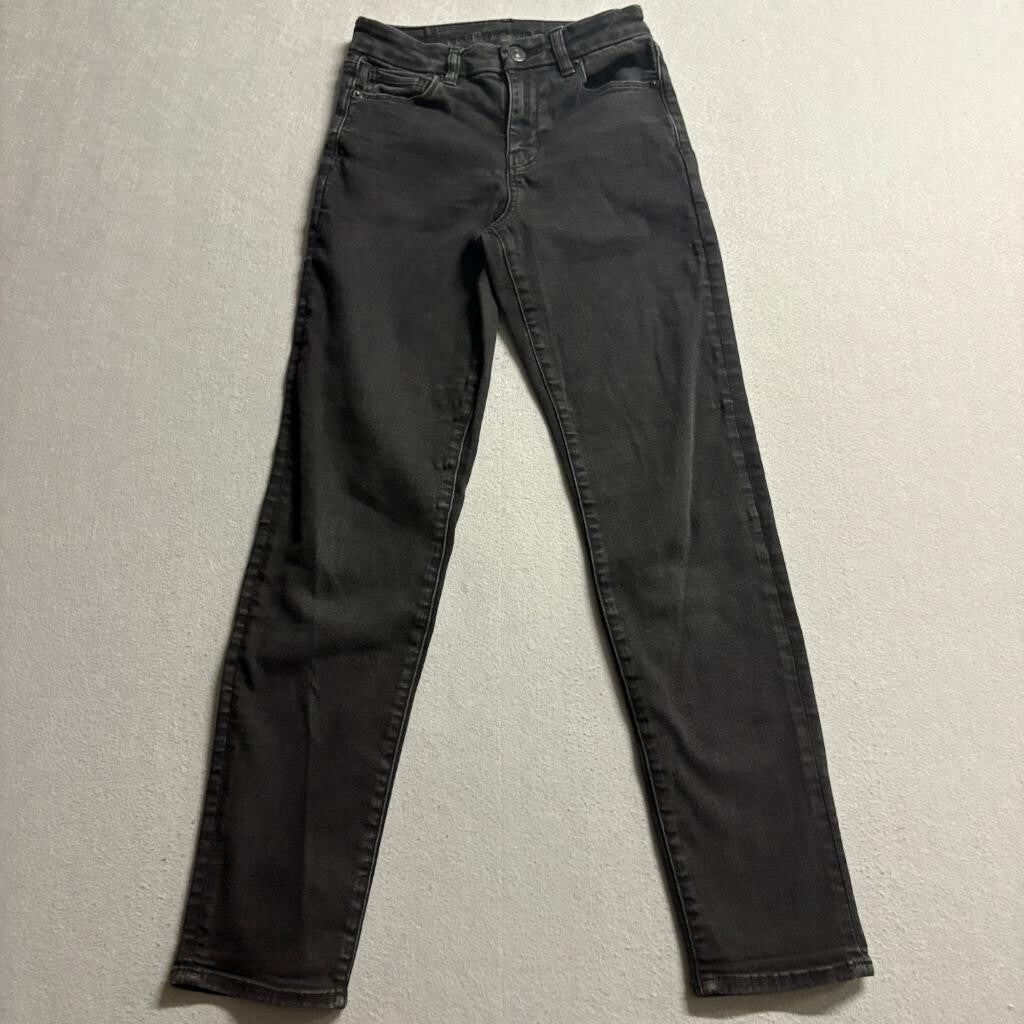 American Eagle Next Level Stretch Jeans Womens 0 Short Black Skinny Denim