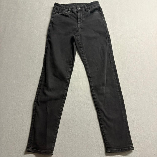 American Eagle Next Level Stretch Jeans Womens 0 Short Black Skinny Denim
