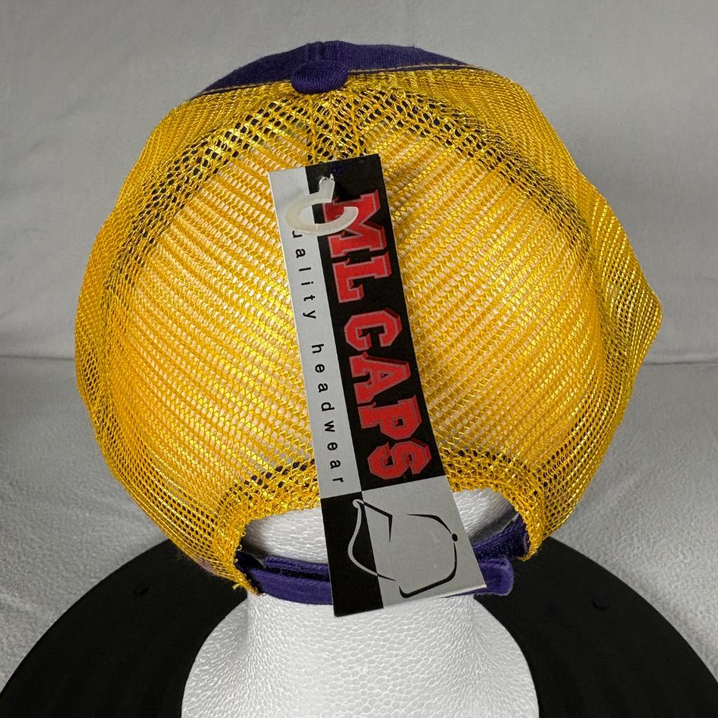 ML Caps The Duke Purple Yellow Mesh Trucker Hat Blank Adjustable Snapback