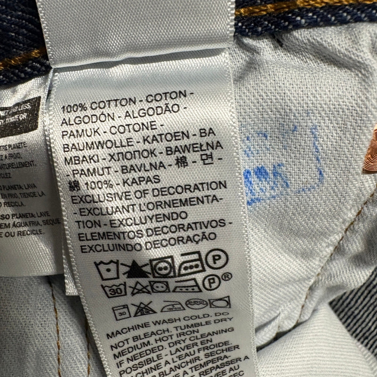 Levis 501 Original Fit Jeans Mens 30x32 Dark Wash Blue Denim Button Fly