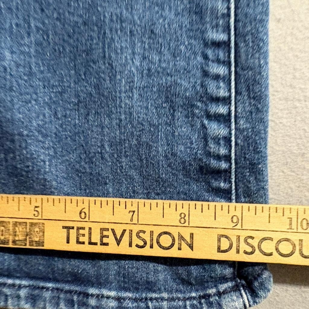 Gap 70s Flare Jeans Womens 8 29R Blue Sailor Button High Rise Stretch Denim