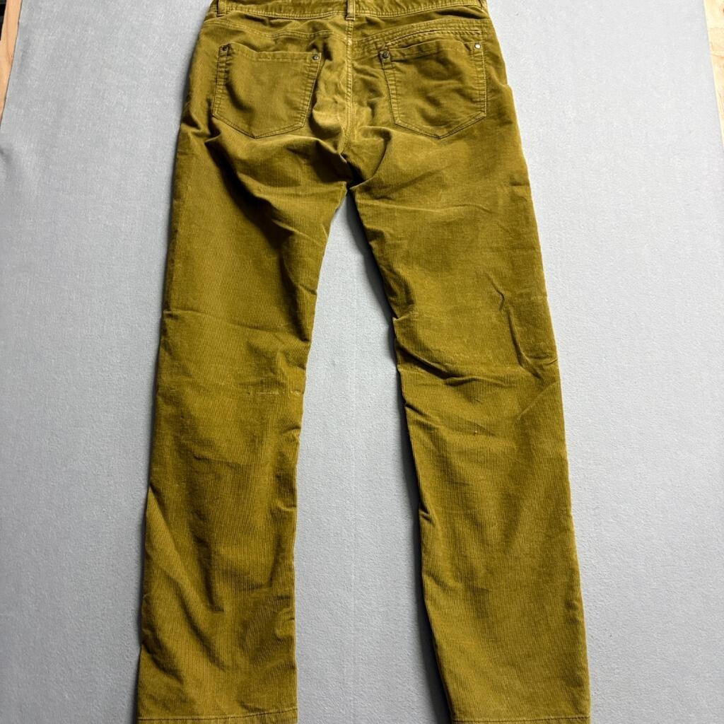 Athleta Corduroy Pants Womens 14T Tall Mustard Yellow Stretch Straight Leg