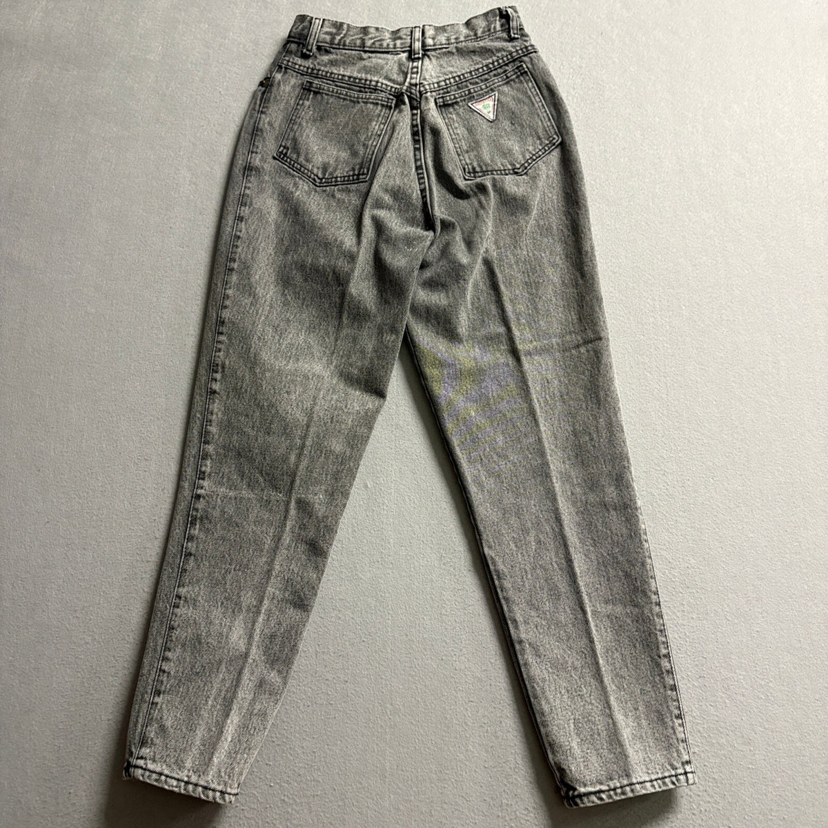 Vintage Palmetto's Acid Wash Jeans Womens Size 9 High Waist Tapered Leg Gray 80s
