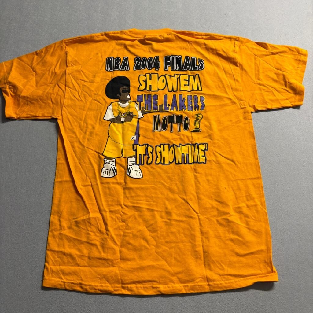 Vintage Los Angeles Lakers 2004 Western Conference Champions Shirt Mens XL Gold
