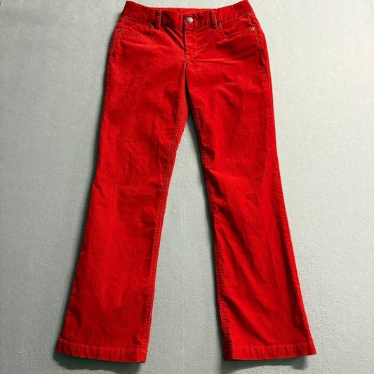 J. Crew Womens Red Corduroy Favorite Fit Stretch Bootcut Pants Size 4 Short 4S