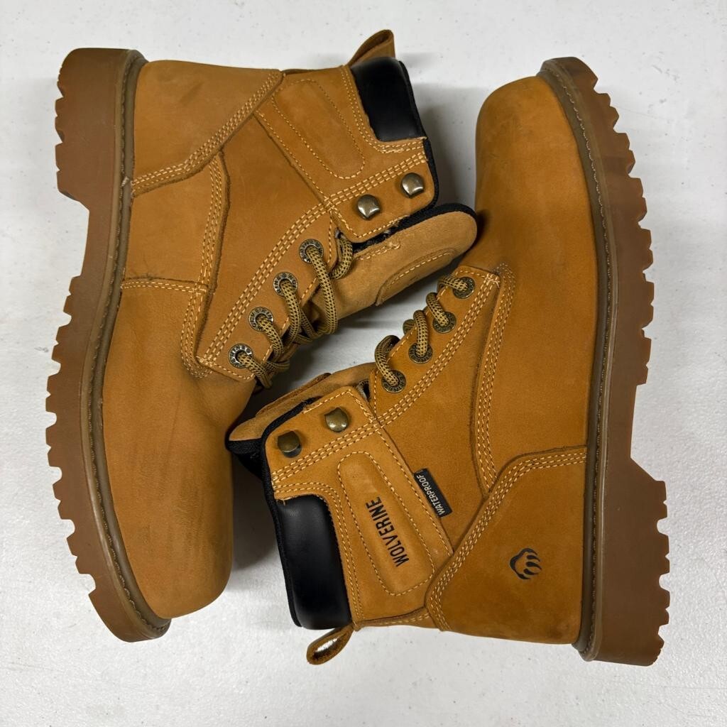 Wolverine Waterproof Work Boots Mens 9.5 M Wheat Leather Safety Toe W10632 EH