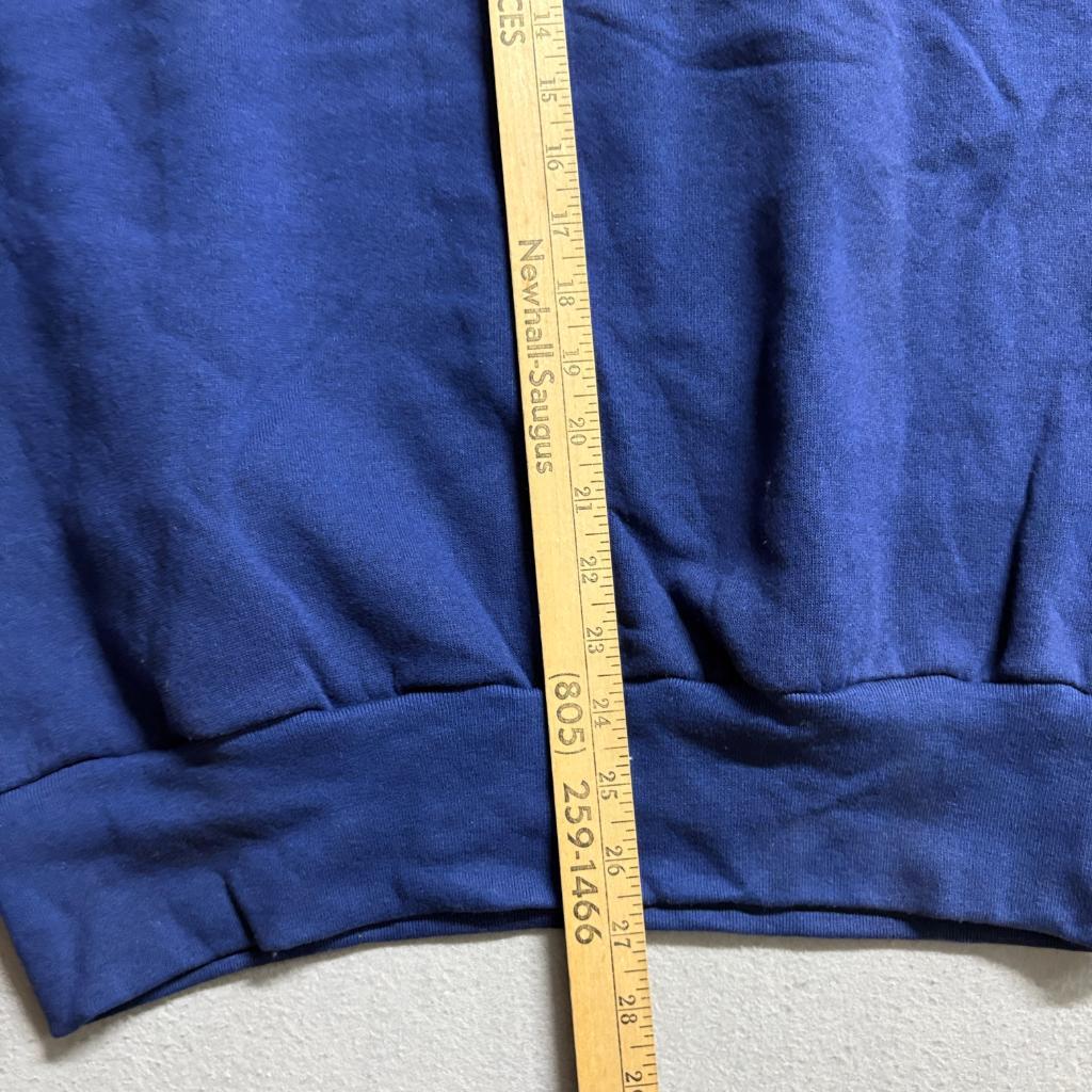 Vintage Fruit of the Loom Short Sleeve Sweatshirt Mens Large Blue Made in USA