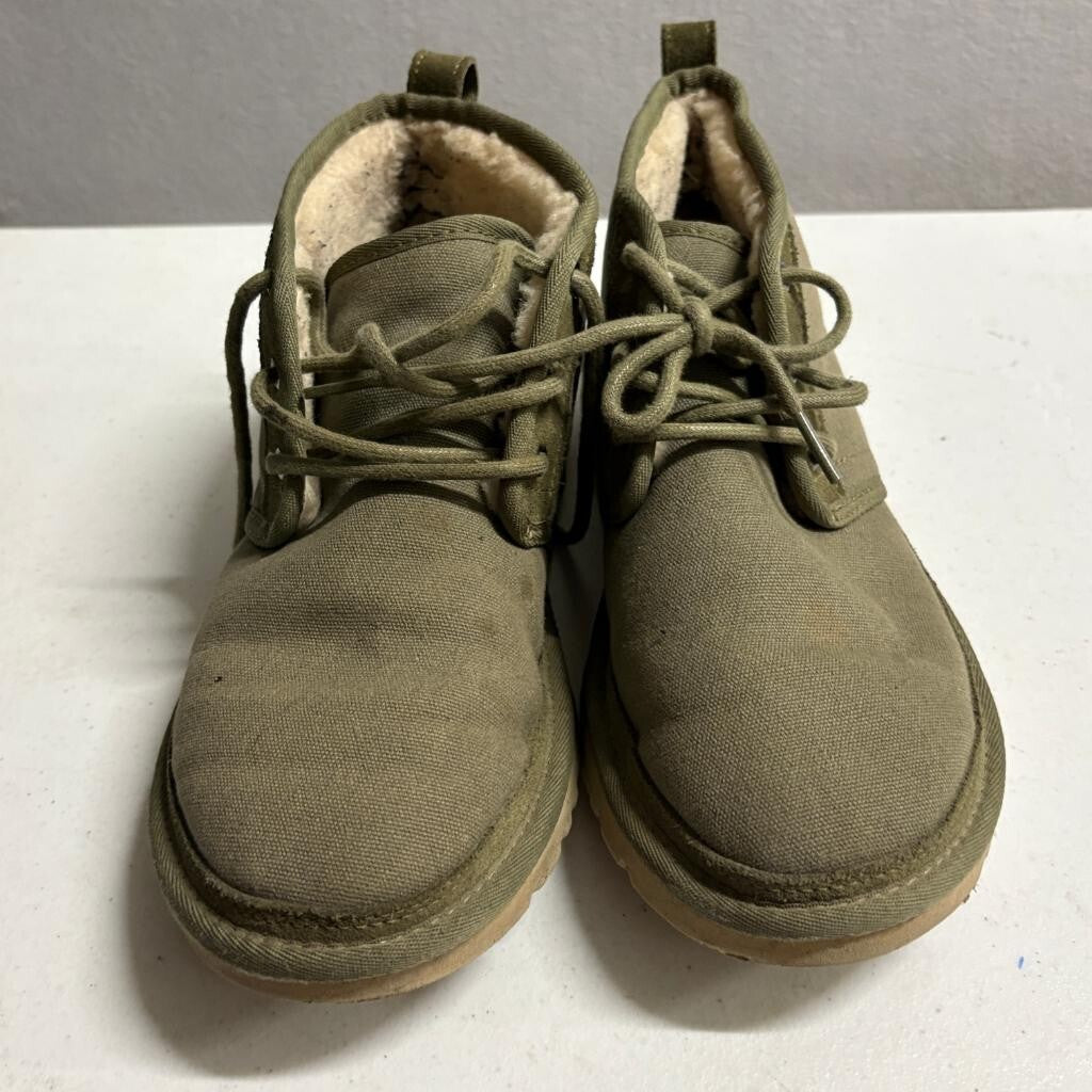 UGG Neumel Canvas Moss Green Mens Boots Size 8 Wool Lined Chuka Boots 1118264