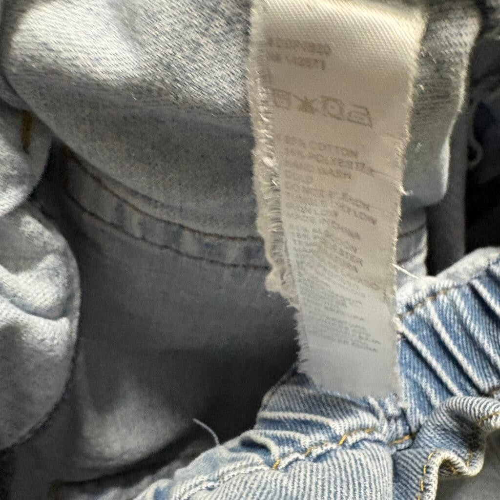 Denim Blvd Los Angeles Paperbag Waist Jeans Womens Medium Light Wash Denim