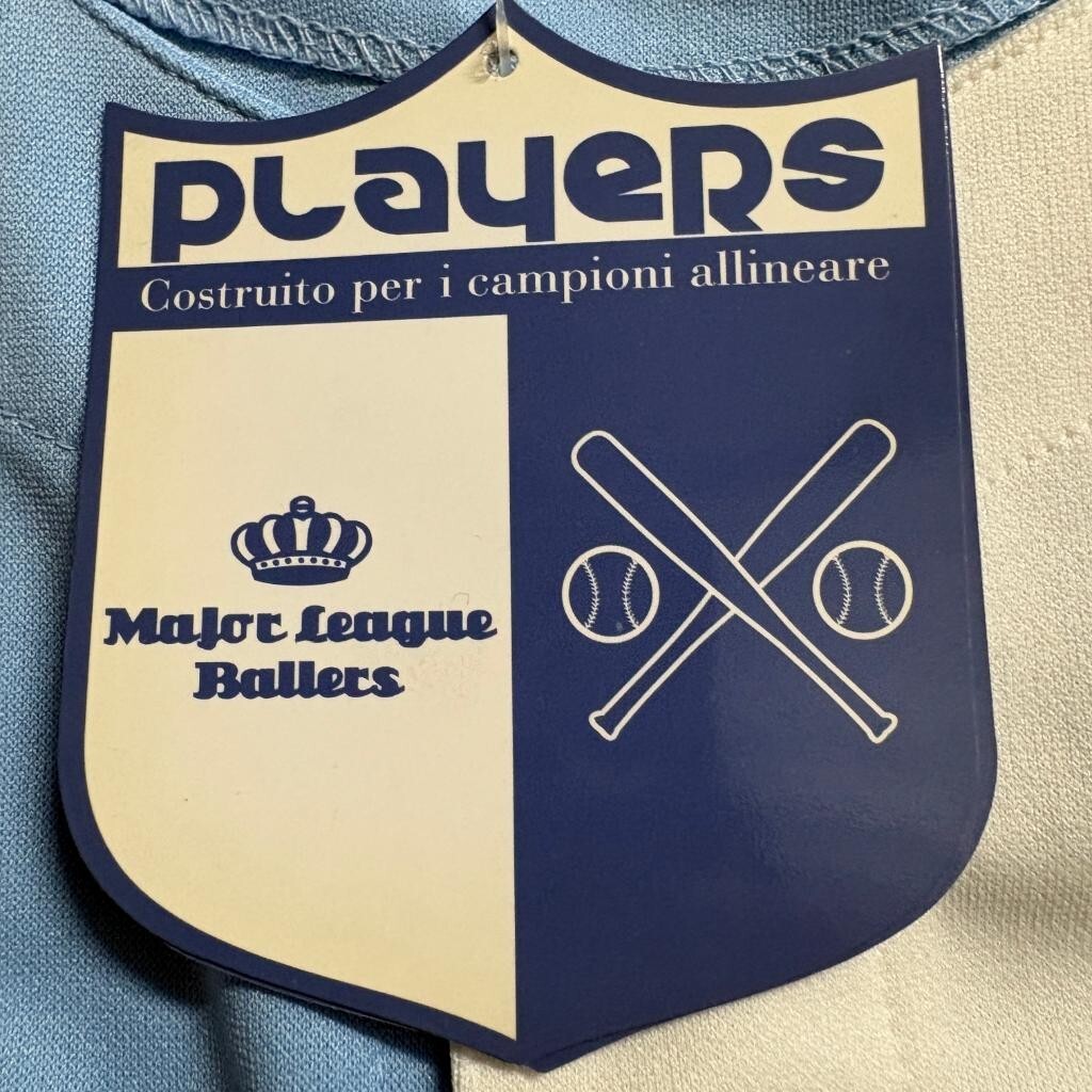 Players Brand Baseball Uniform Set Jersey Shorts Hat XL Sky Blue White 3 Piece