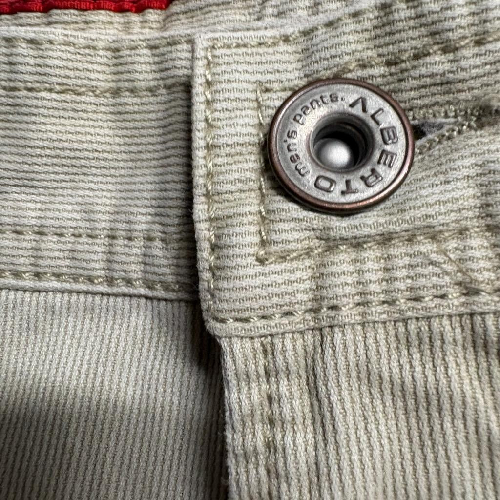 Alberto Tim Corduroy Pants Mens 54 Beige Fine Cotele Straight Leg Cord Pants