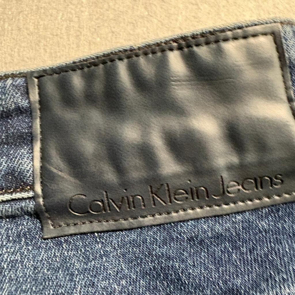 Calvin Klein Jeans Mens 40x32 Slim Straight Blue Denim Jeans Measured 40x30