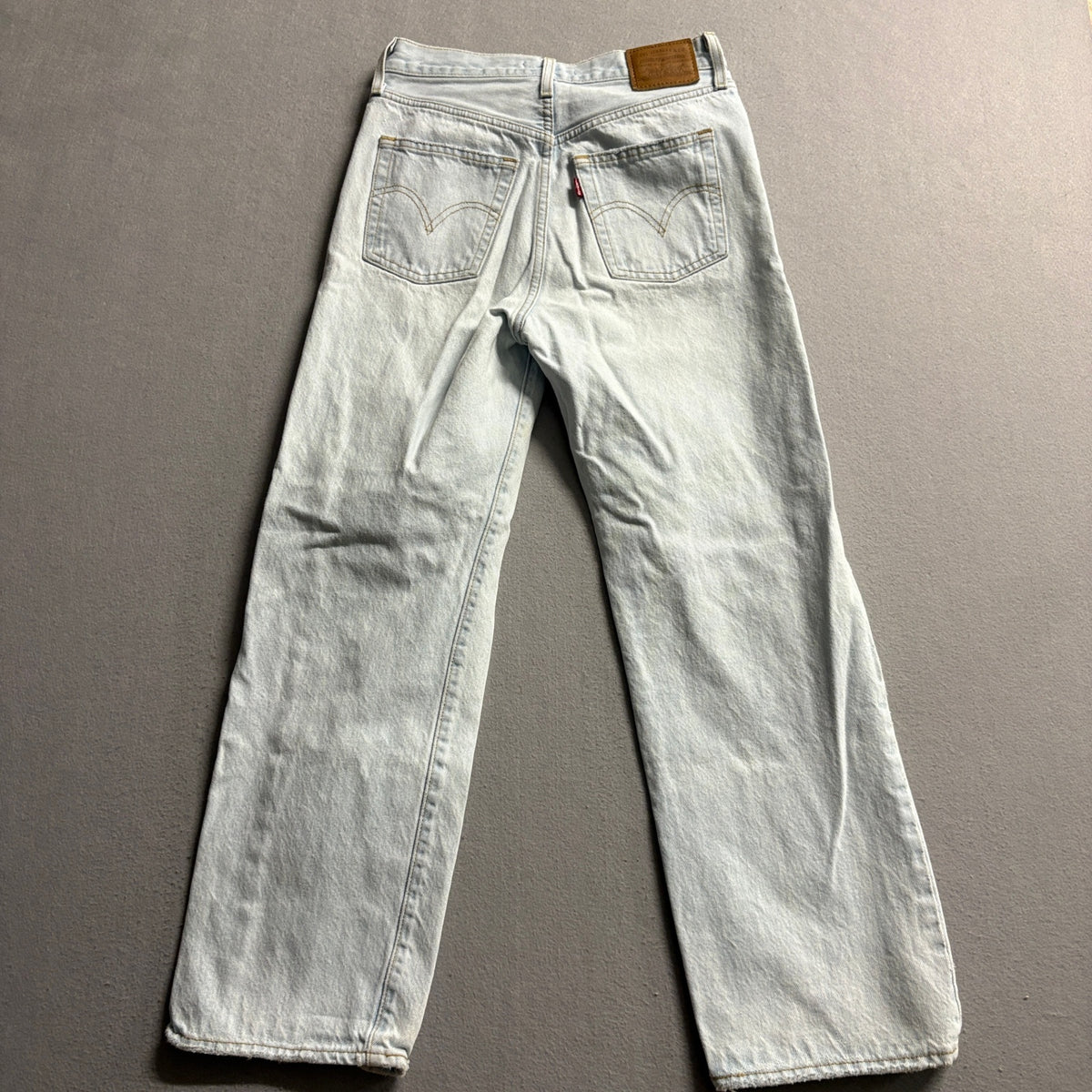 Levi's Ribcage Straight Ankle Jeans Womens 26 Light Wash Distressed Ripped Denim