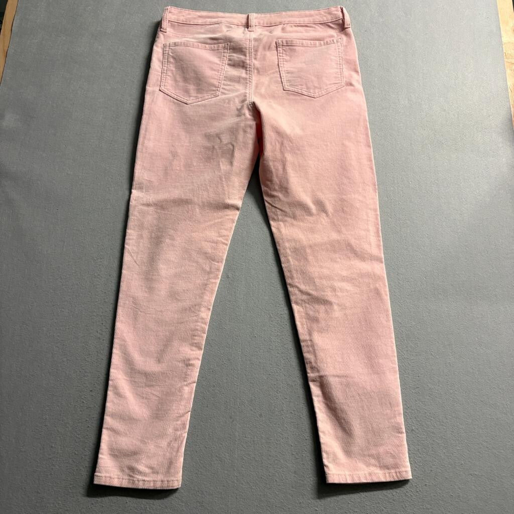 Joe Fresh Slim Corduroy Pants Womens 31 Pink Cotton Blend Stretch Jeans