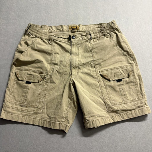 The Foundry Supply Co Mens Cargo Shorts Size 44 Tan Khaki Elastic Waist Stretch