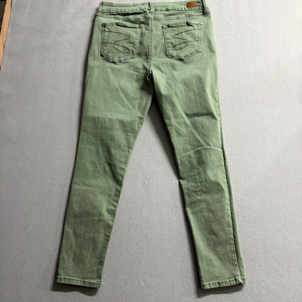 Seven7 High Rise Skinny Jeans Womens Size 14 Olive Green Stretch Denim Pants