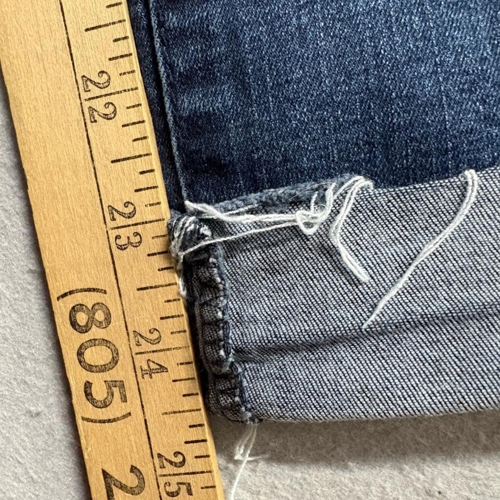 Democracy Ab Technology Crop Jeans Womens 16W Blue Distressed Frayed Cuff Denim