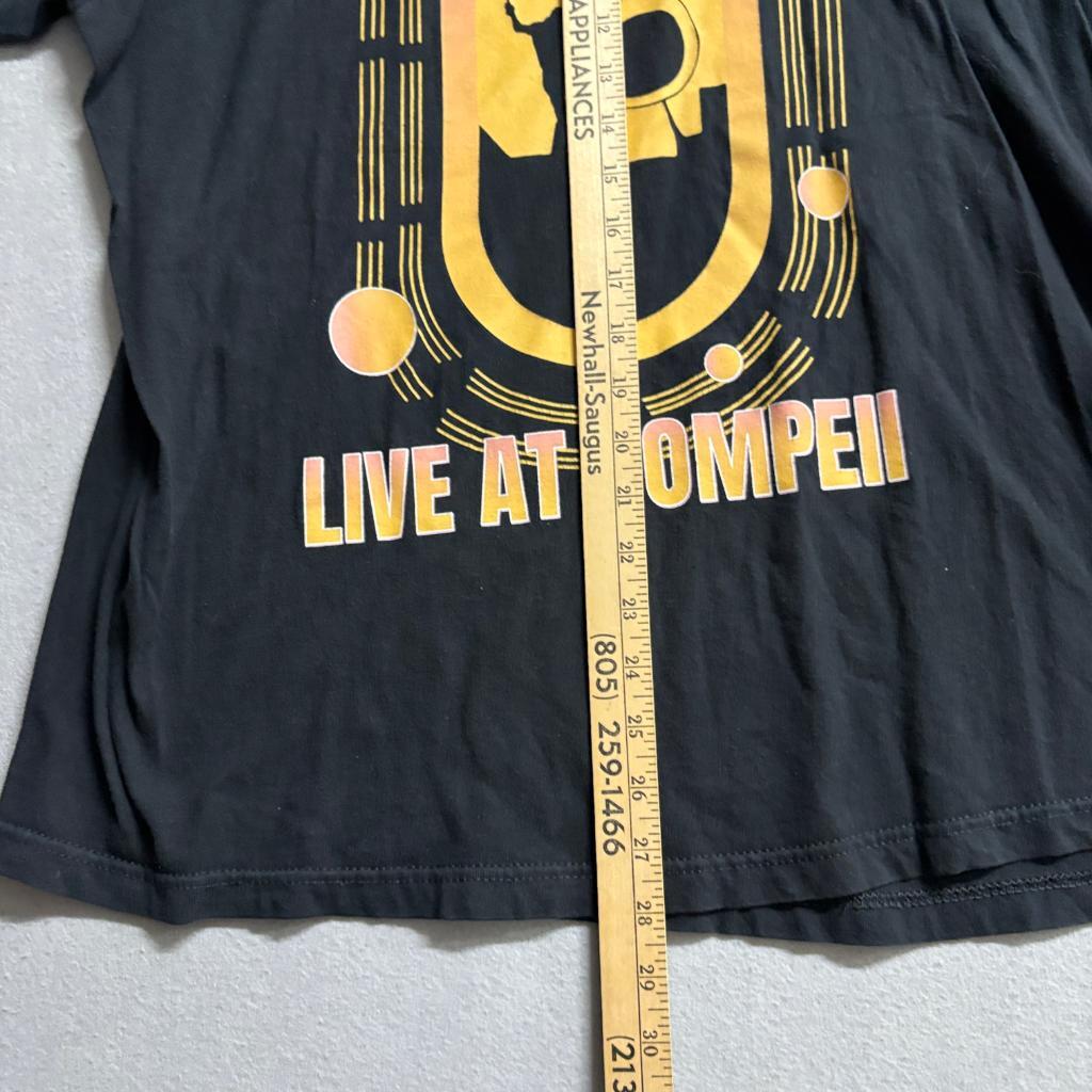 Pink Floyd Live At Pompeii Graphic T-Shirt Mens XL Black Cotton Rock Band Tee