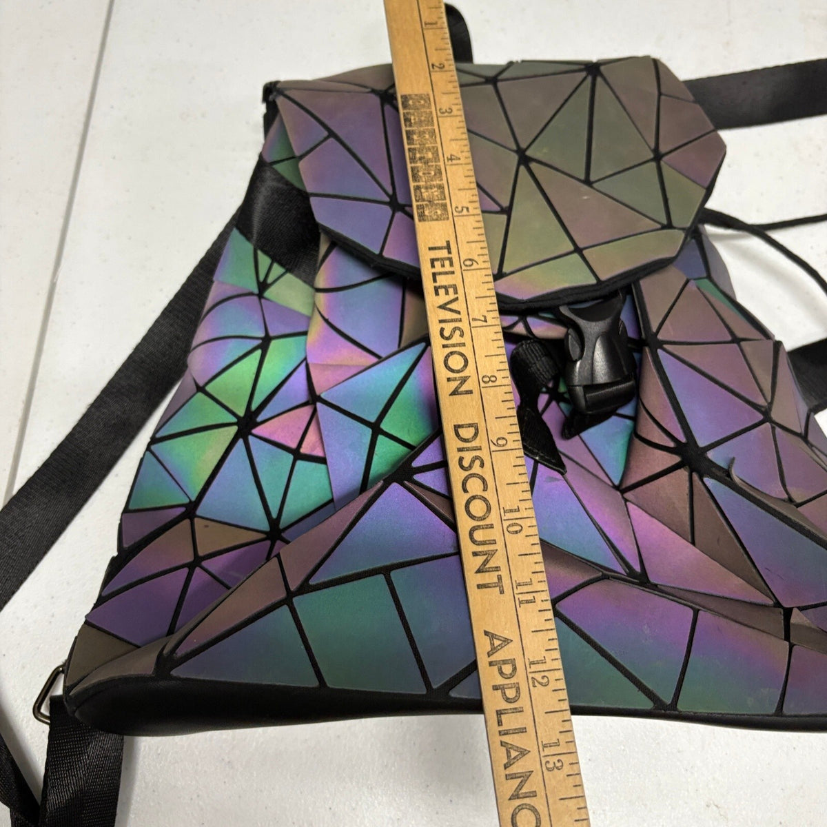 FZ Chenrry Luminous Geometric Backpack Holographic Reflective Women's Bag