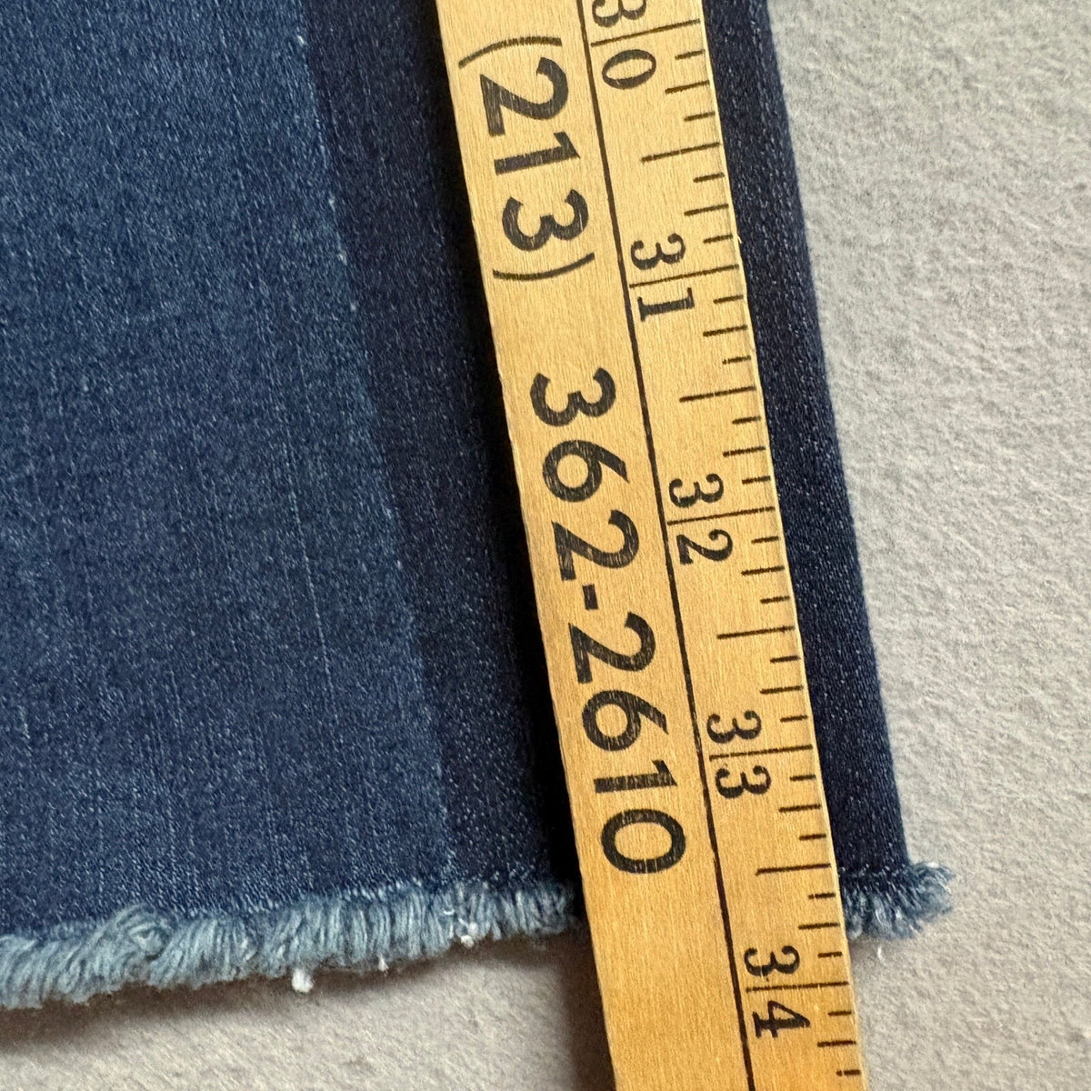 Lori Goldstein LOGO Wide Leg Jeans Womens 14 Blue Denim Raw Hem Tuxedo Stripe