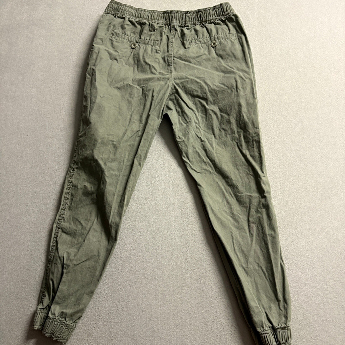 Forever 21 Men Jogger Pants Medium Green Cotton Elastic Waist Drawstring Utility