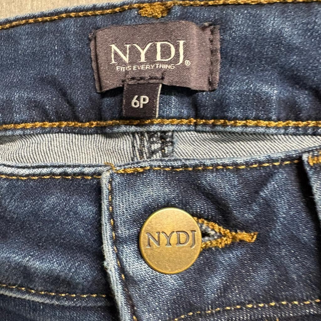 NYDJ Marilyn Straight Leg Jeans Womens 6P Blue Denim Stretch Lift Tuck Petite