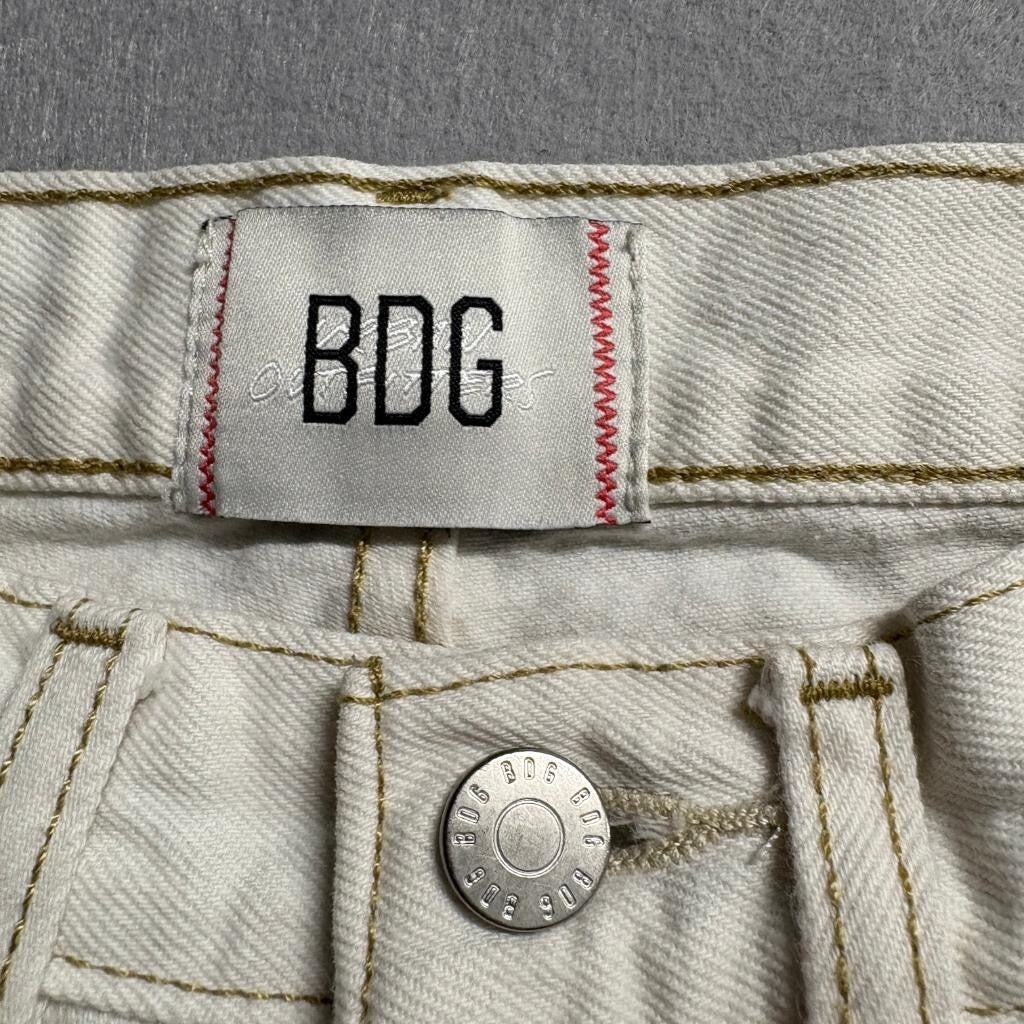 BDG Cowboy Jean Womens 25 Off White Beige Denim High Rise Straight Leg Pants