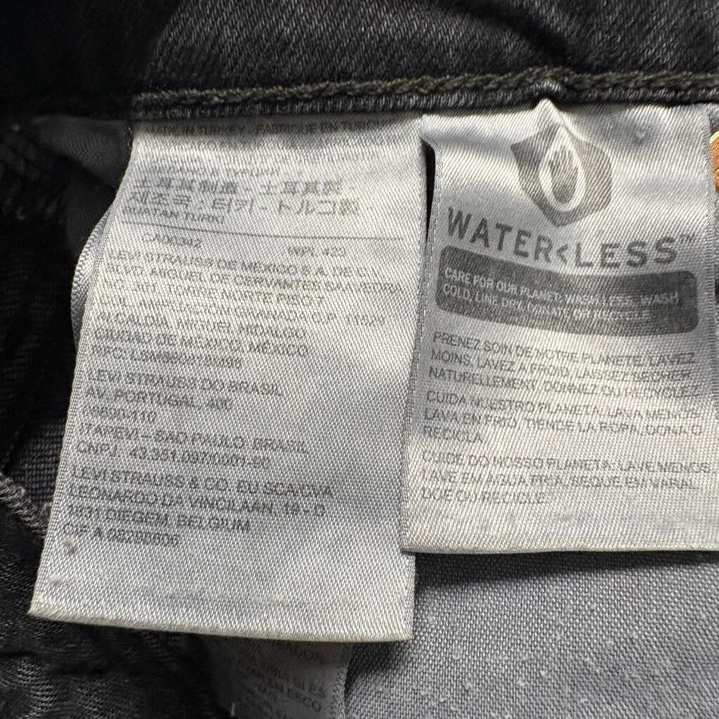 Levi's Premium Ribcage Straight Ankle Jeans Womens 28 Black Denim High Rise