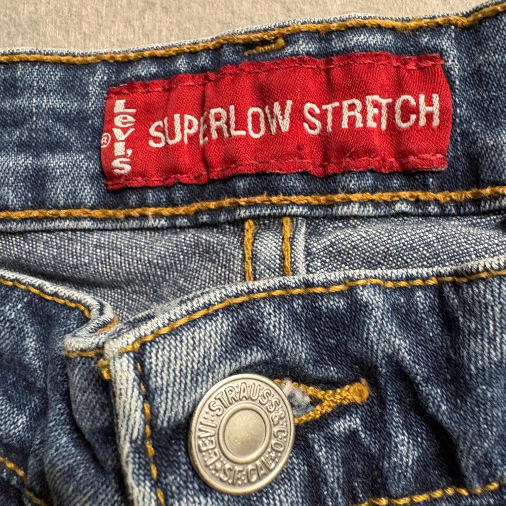 Levis 518 Superlow Bootcut Jeans Womens 7 JR S Blue Denim Stretch Low Rise