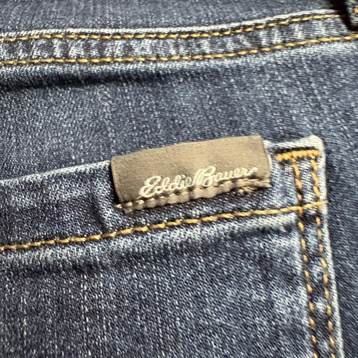 Eddie Bauer Slightly Curvy High Rise Slim Straight Jeans Womens 12 Dark Wash