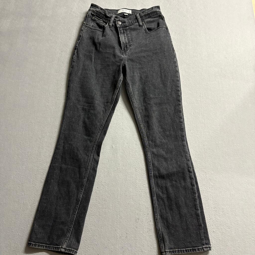 Abercrombie & Fitch Curve Love 90s Slim Straight Jeans Womens 26 2S Black Denim