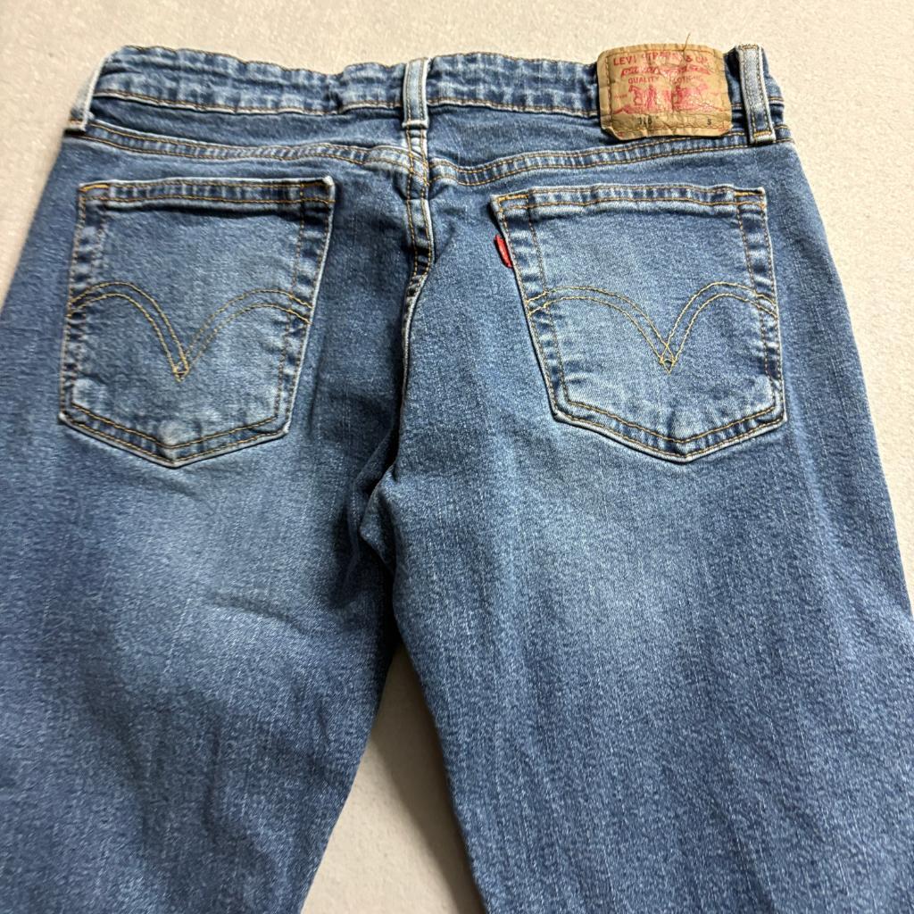 Levis 518 Superlow Bootcut Jeans Womens 7 JR S Blue Denim Stretch Low Rise