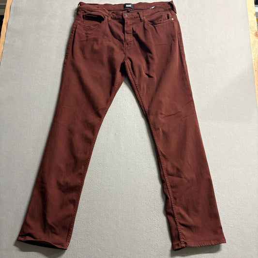 Paige Federal Slim Straight Jeans Mens 36 Caffein Brown Red Stretch Denim