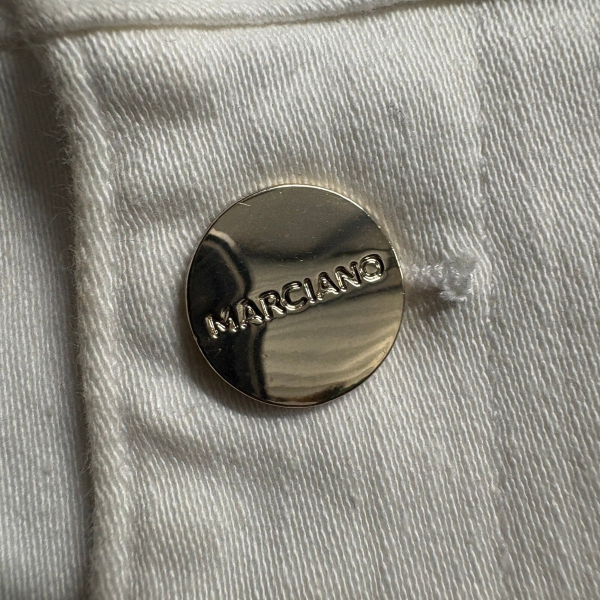 Marciano Guess Wide Leg Jeans Womens 27 Off White Button Fly High Rise Crop