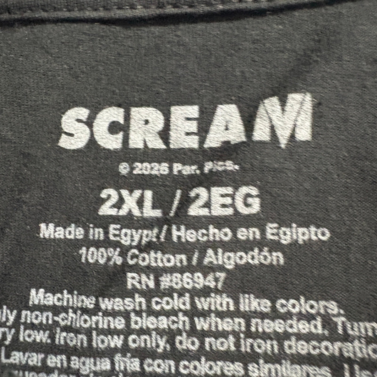 Scream Ghostface Scary Movie T-Shirt Mens 2XL Black Graphic Tee New