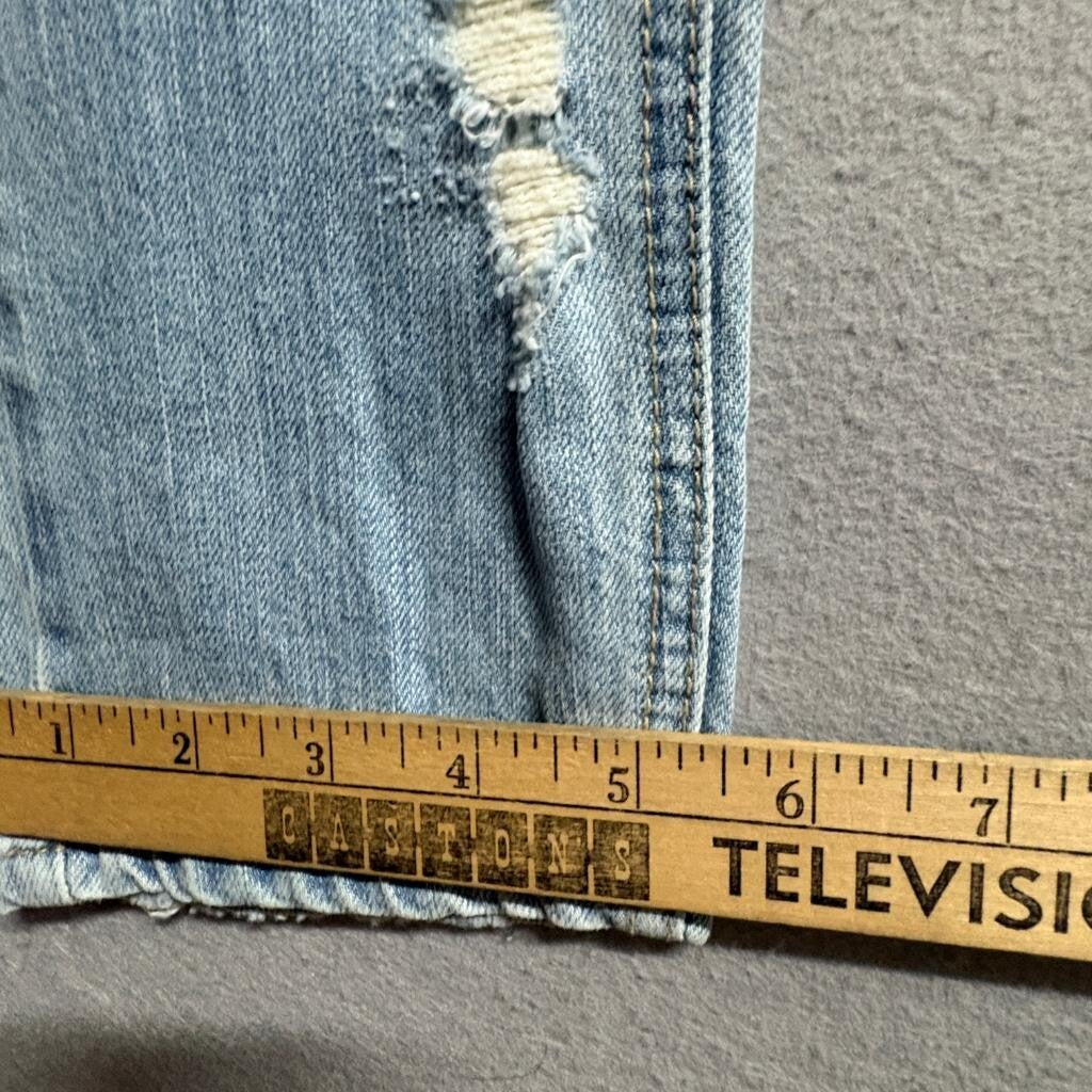 Empyre Verge Mens Distressed Skinny Jeans Size 30 Light Wash Ripped Denim