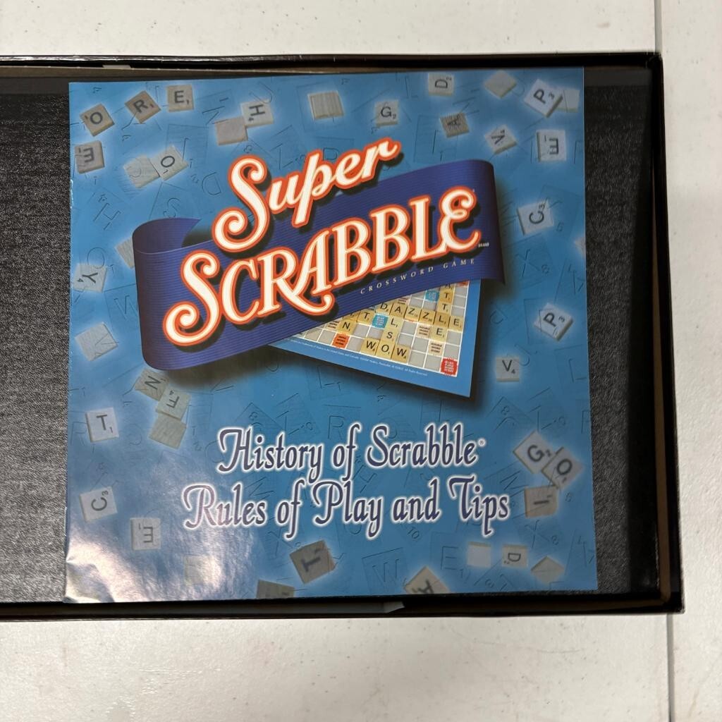 Super Scrabble Board Game 2004 Winning Moves 200 Wooden Tiles Complete