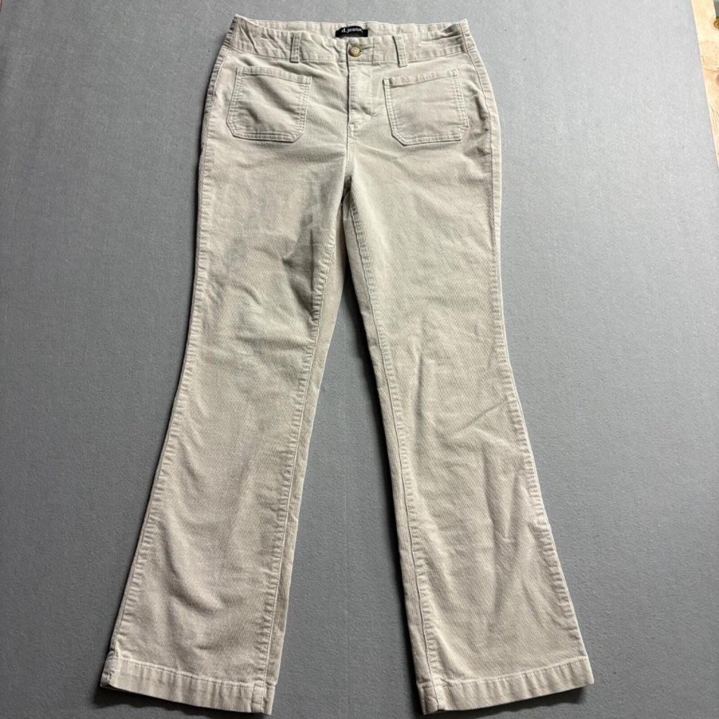 d.jeans Womens Corduroy Pants Size 10 Beige Bootcut Stretch Cord Utility Pockets