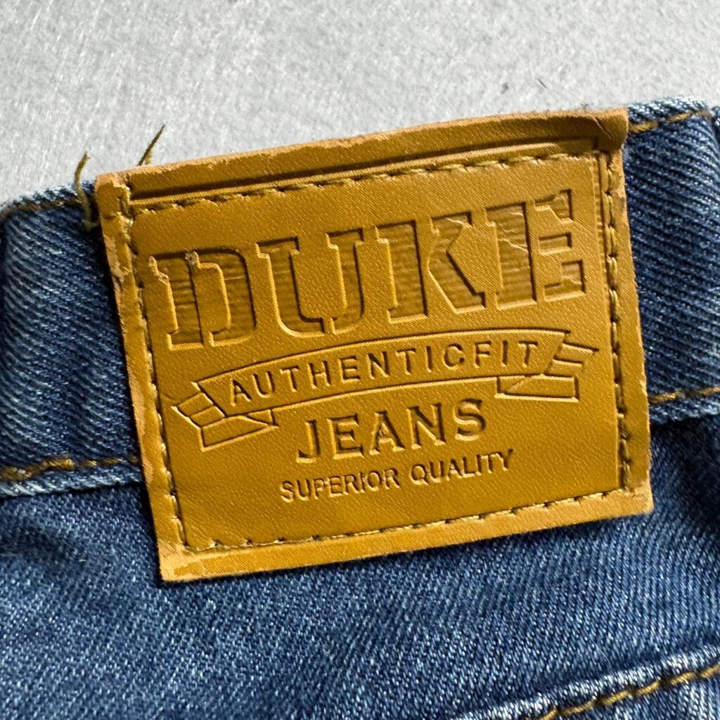 Duke Authentic Fit Jeans Mens 40/S Blue Denim Medium Wash Straight Leg Workwear
