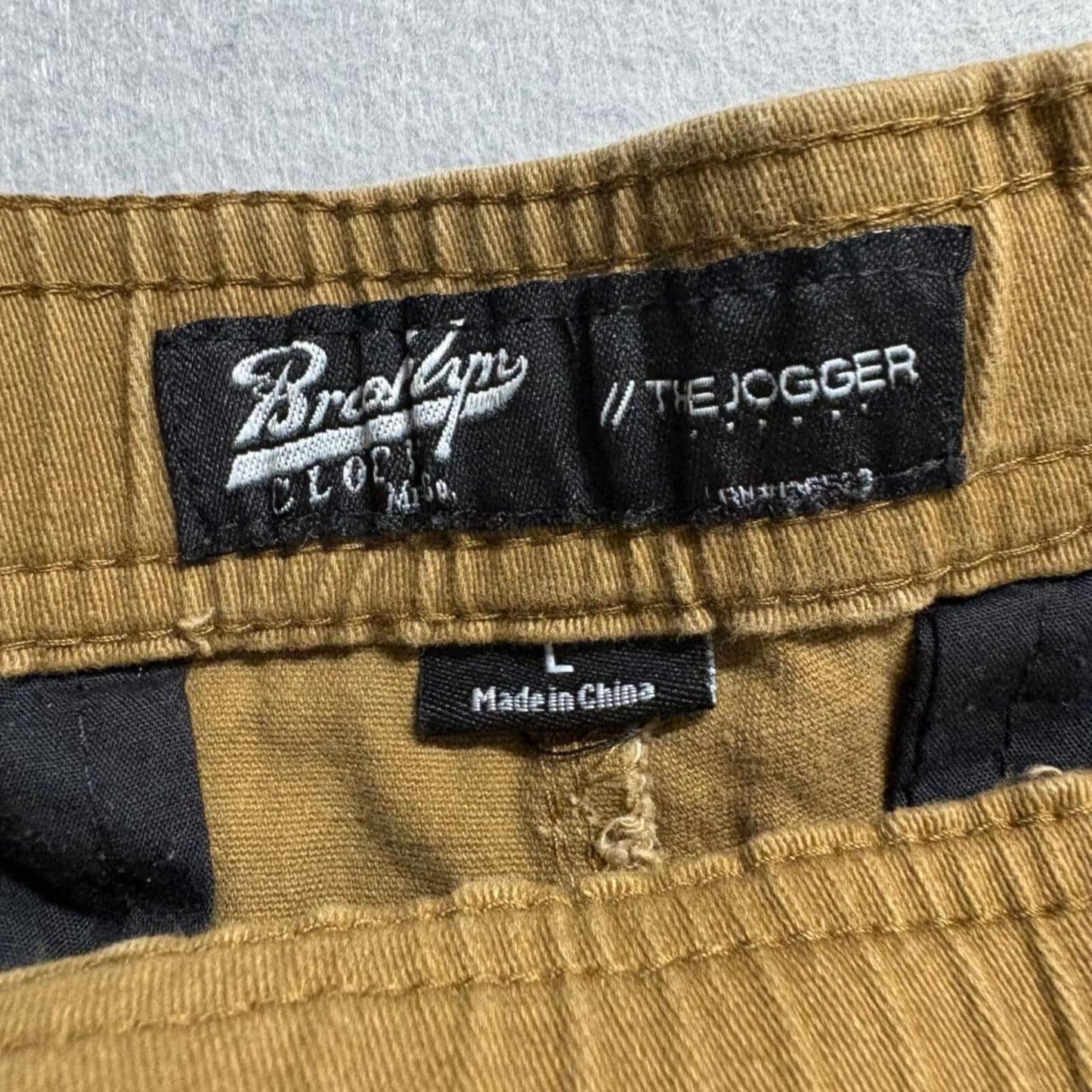 Brooklyn Cloth The Jogger Mens Large Brown Cotton Stretch Twill Jogger Pants