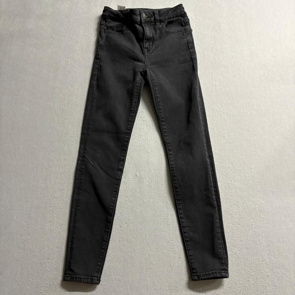 American Eagle Ne(x)t Level Stretch Skinny Jeans Womens 0 Short Black Denim