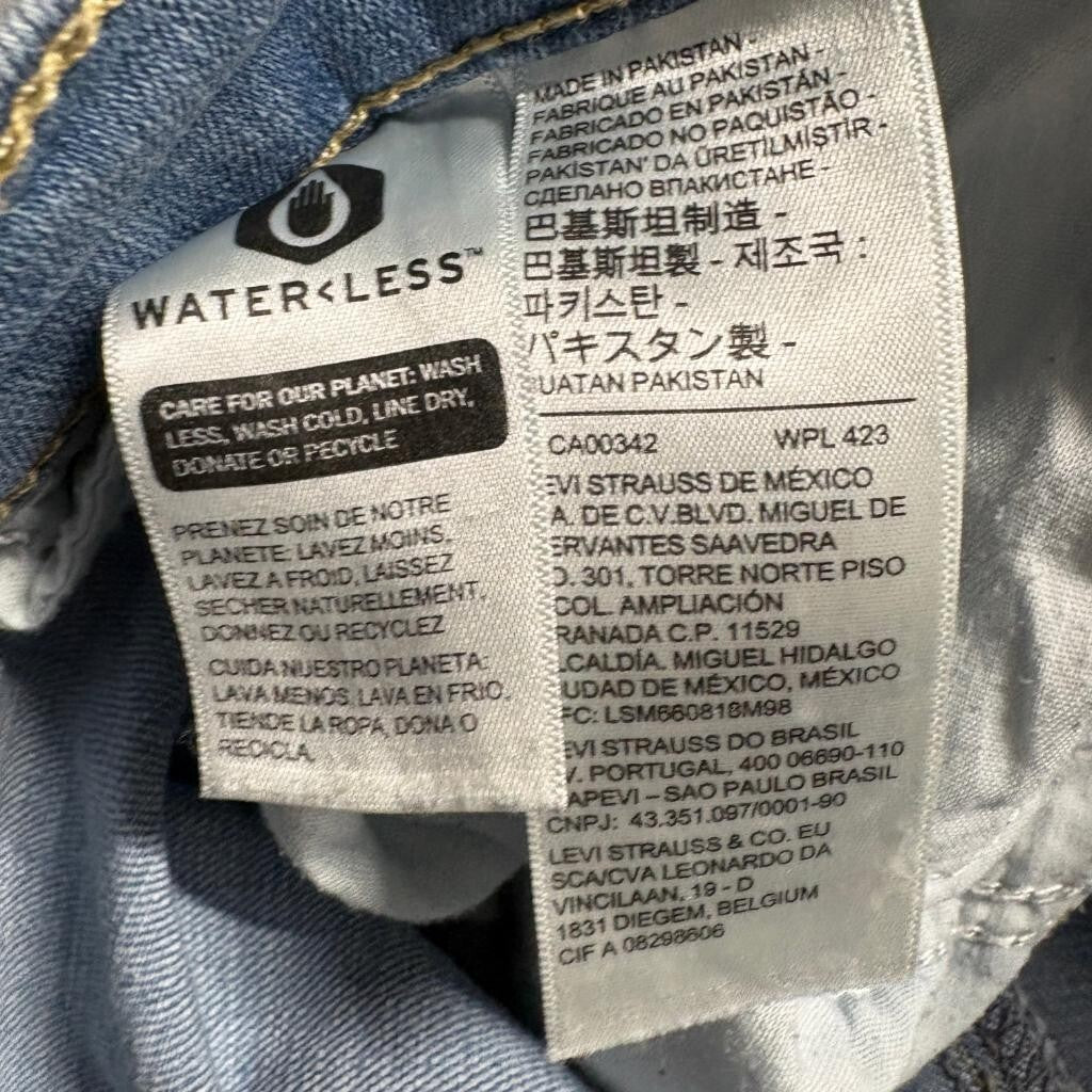 Levis Classic Straight Jeans Womens 20W Medium Wash Blue Denim Stretch WaterLess