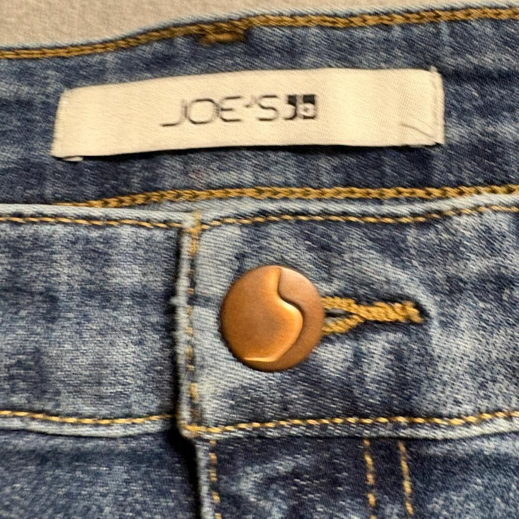 Joe's Jeans High Rise Skinny Ankle Blue Distressed Raw Hem Denim Size 27