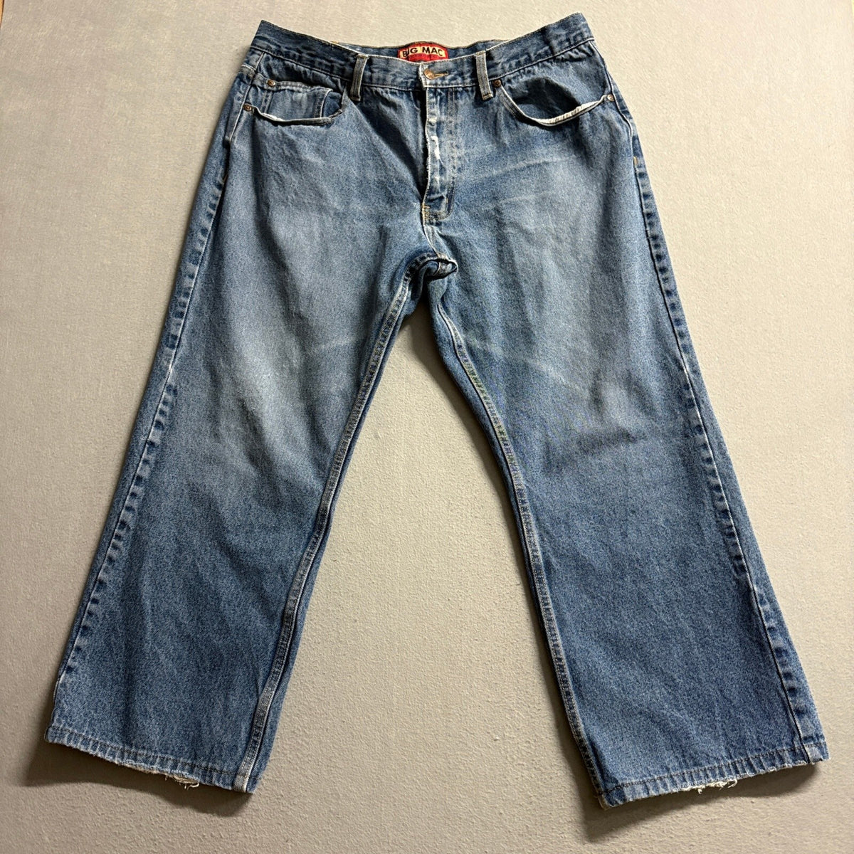 Big Mac Workwear Jeans Mens 38x30 Blue Denim Straight Leg Work Pants