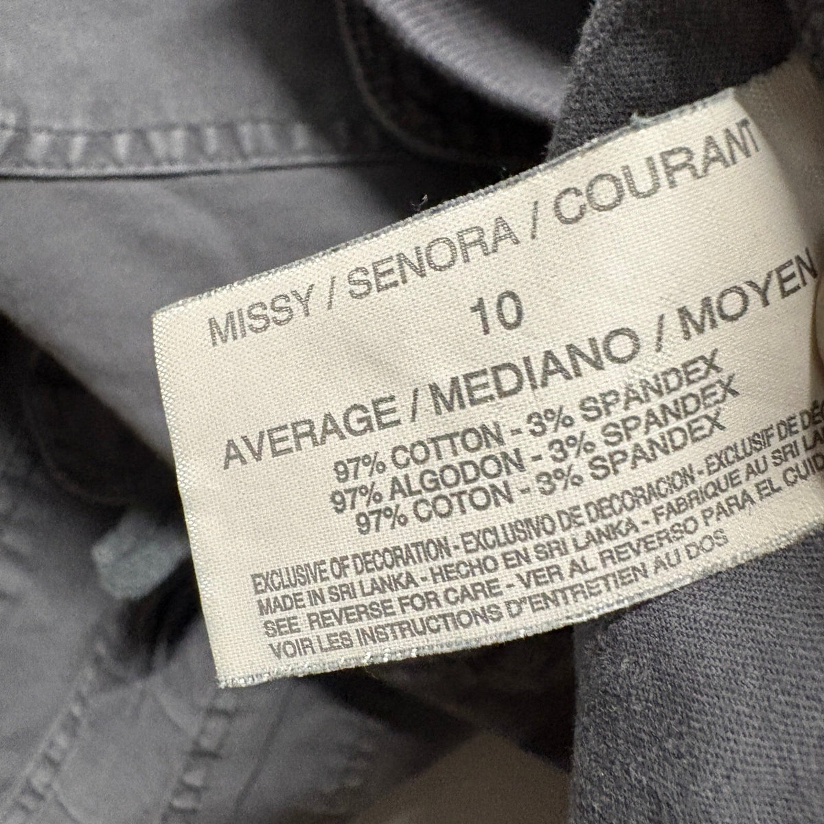 Gloria Vanderbilt Cargo Pants Womens 10 Gray Khaki Unltd Roll Tab Cotton Stretch