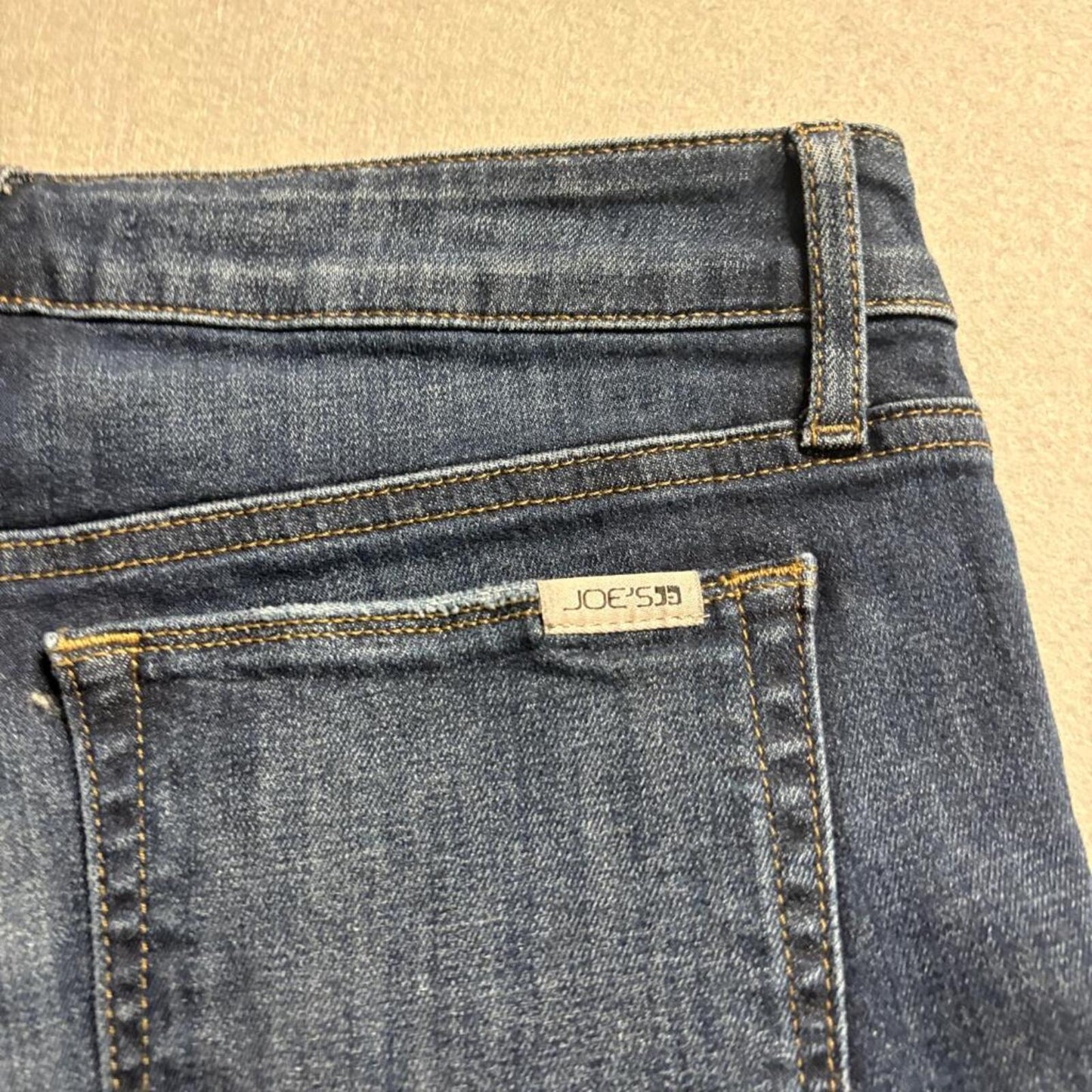 Joe's Jeans Cuff Crop Women 28 Blue Denim Stretch Raw Hem Cuffed Cropped Jeans
