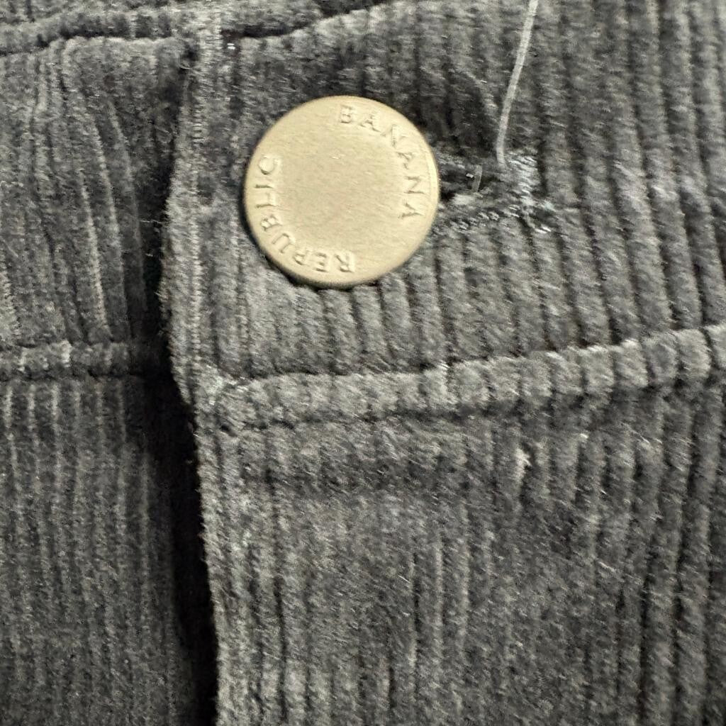 Banana Republic Corduroy Pants Womens 29 Charcoal Gray High Rise Straight Leg