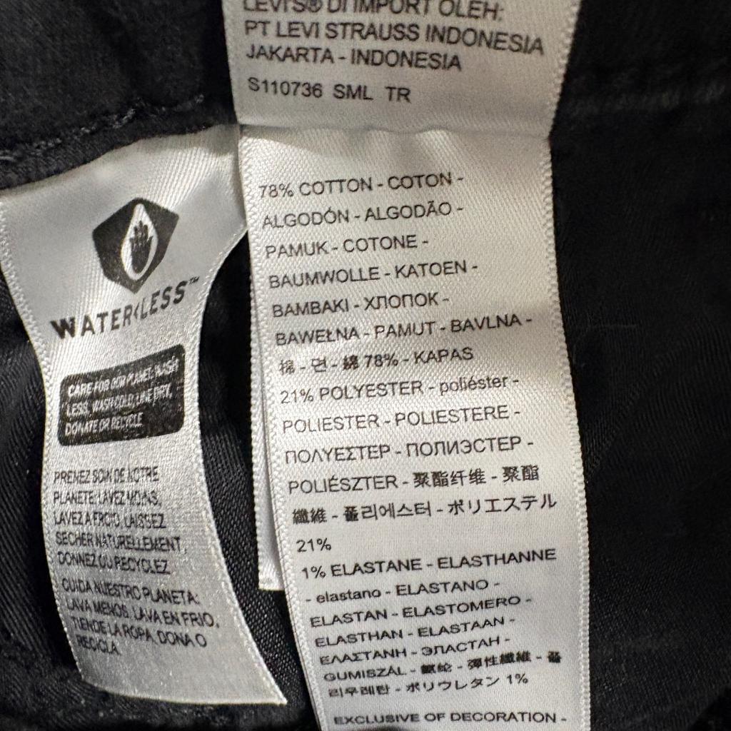 Levi's 725 High Rise Bootcut Jeans Womens 27x30 Black Stretch Denim Pants
