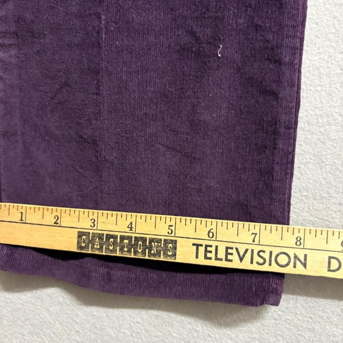 Gloria Vanderbilt Corduroy Pants Womens 12 Short Purple Stretch Straight Leg